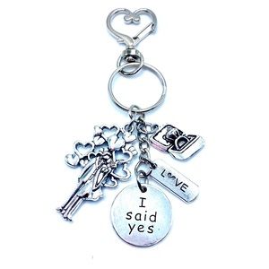 I Said Yes Engagement Keychain Bag Charm